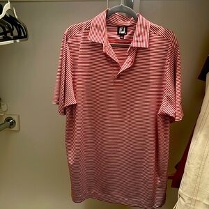 FJ red and white striped polo Medium